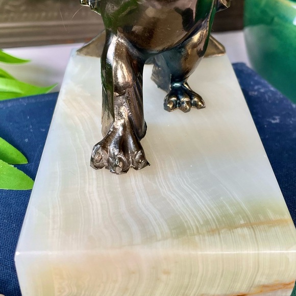 Bronze Eagle Taking Off Gilded Eagle Mounted On Onyx - Picture 11 of 12